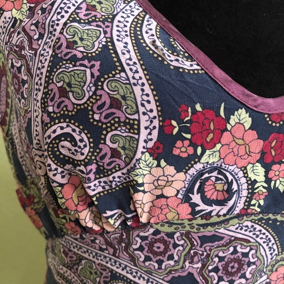 Tova Celine Silk Paisley Purple Dress - Picture 4 of 7